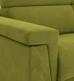 Divano Fisso 2 Posti Verde Sfoderabile Idrorepellente 185x95x100h cm, Lavabile Made in Italy - Lapio