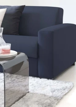 Divani Fissi 2 Posti|Salotto > Dmora Divano in legno e ferro rivestito in tessuto 180x95x85h cm - Kiev Blu