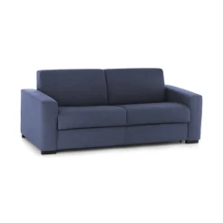 Divani Fissi 2 Posti|Salotto > Dmora Divano in legno e ferro rivestito in tessuto 220x95x70h cm - Lepidolite Blu