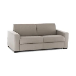 Divani Fissi 2 Posti|Salotto > Dmora Divano in legno e ferro rivestito in tessuto tortora 200x95x90h cm - Eletta Grigio Tortora