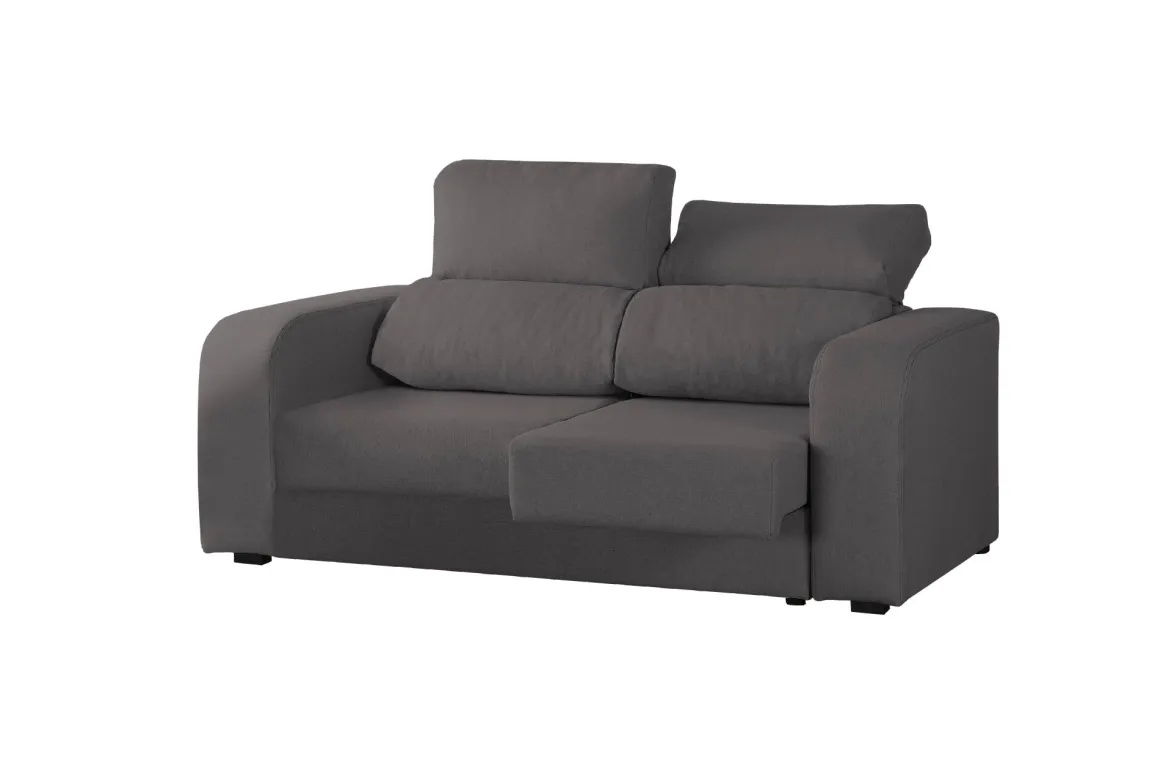 Divani Fissi 2 Posti > Dmora Divano in legno e metallo rivestito in tessuto nero e oro 148x84x68h cm - Gupta Oro, Nero