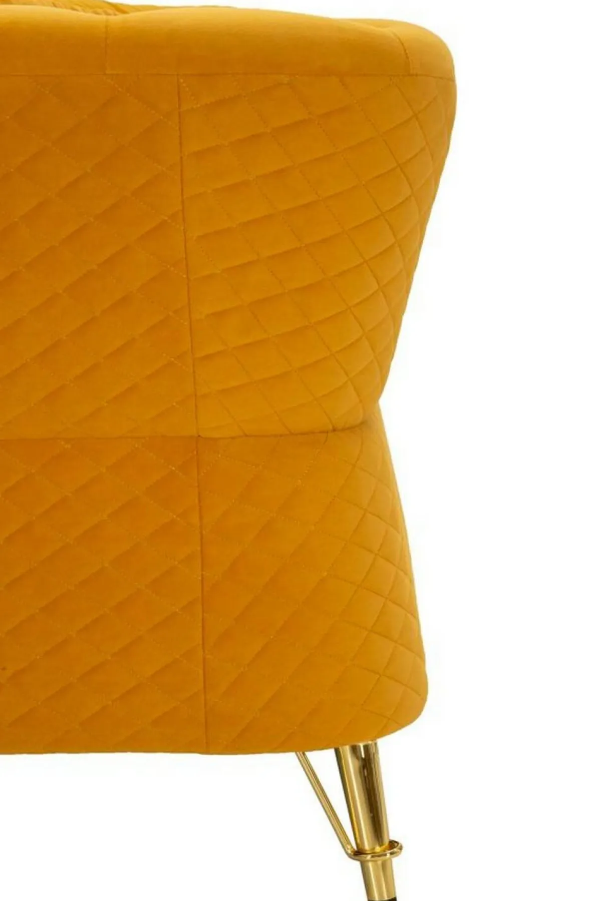 Divani Fissi 2 Posti > Dmora Divano in legno rivestito in tessuto ocra e oro 162x83x76h cm - Casio Oro, Giallo Ocra
