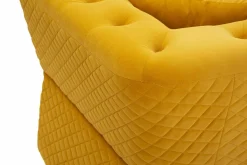 Divani Fissi 2 Posti > Dmora Divano in legno rivestito in tessuto ocra e oro 162x83x76h cm - Casio Oro, Giallo Ocra