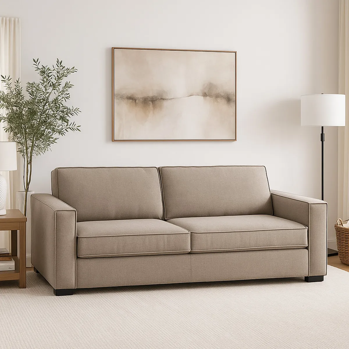 Divani Fissi 2 Posti|Salotto > Dmora Divano lavabile tortora 180x95x90h cm - Ayramah Grigio Tortora