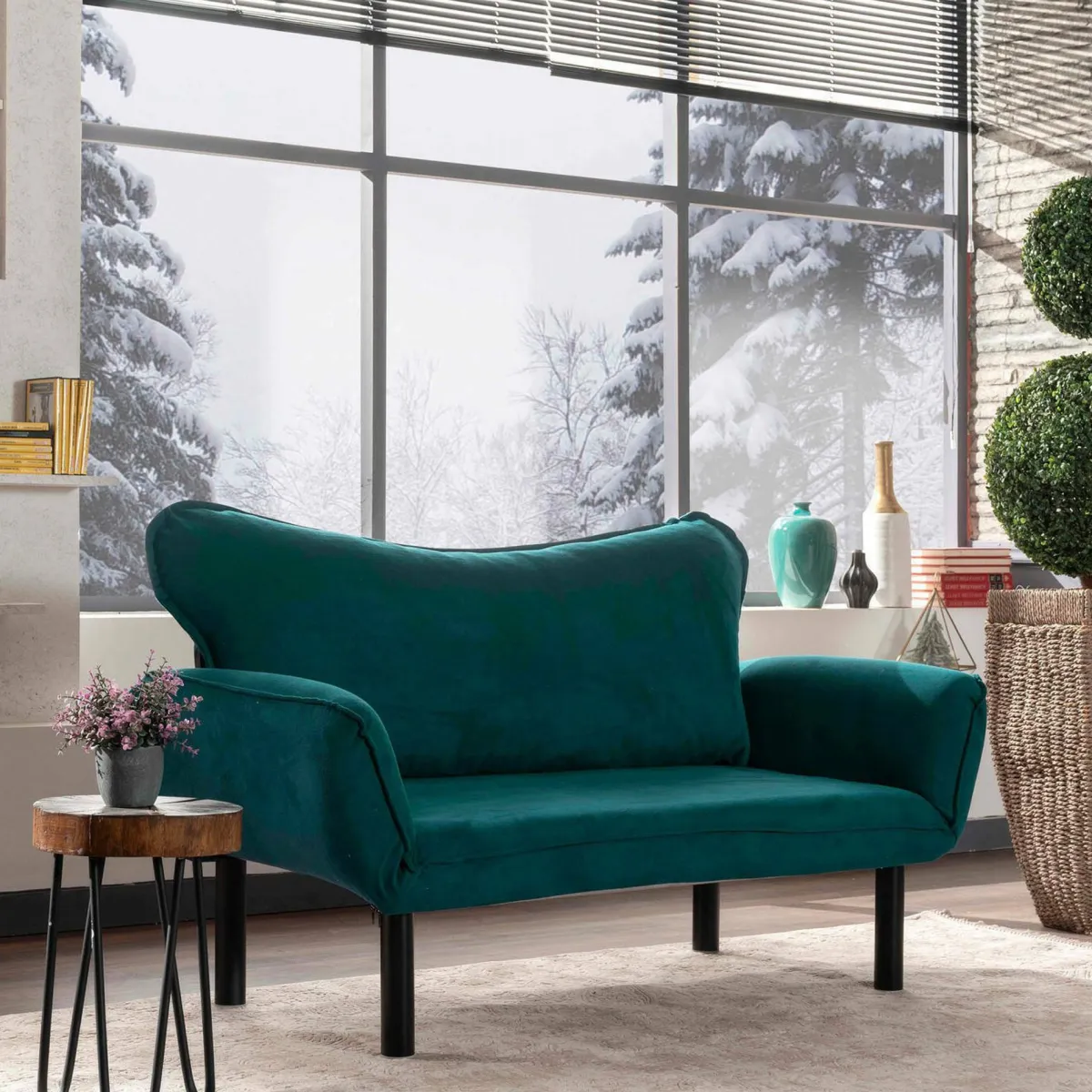 Divani Letto 2 Posti|Divano Contenitore Letto > Dmora Divano letto alla francese 140x65cm - Hone Azzurro