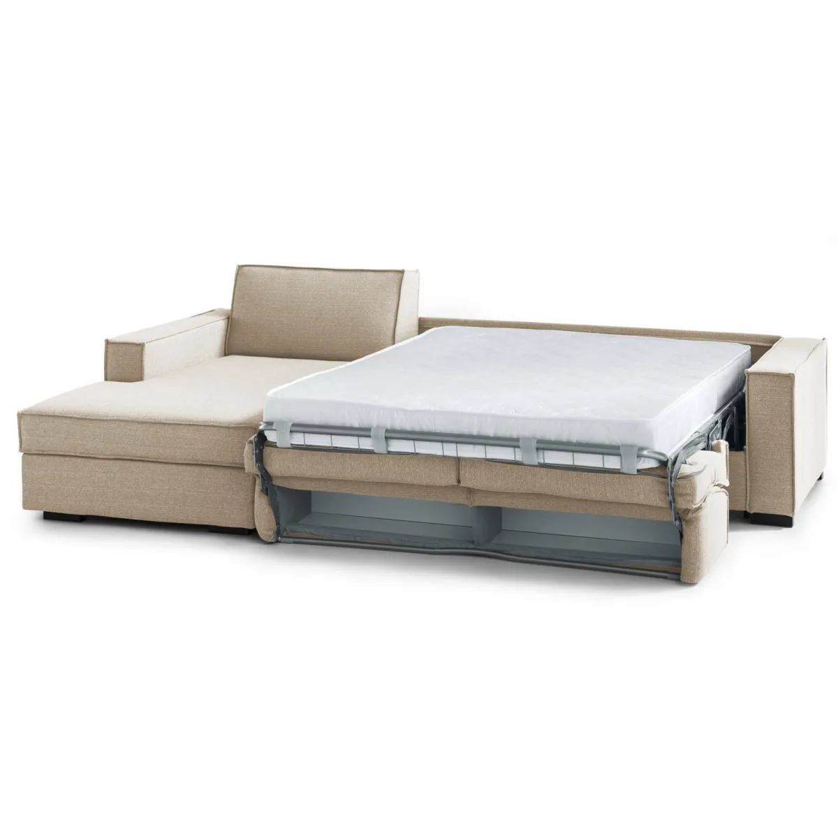 Divani Letto Con Penisola|Salotto > Dmora Divano letto angolare 280x95cm - Allaida Beige