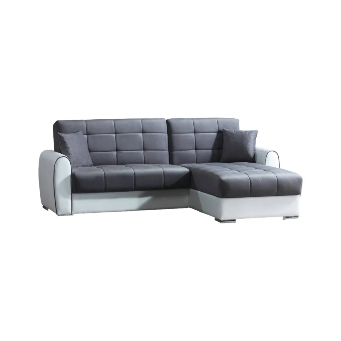 Divano letto angolare bianco e grigio 246x160cm - Argos