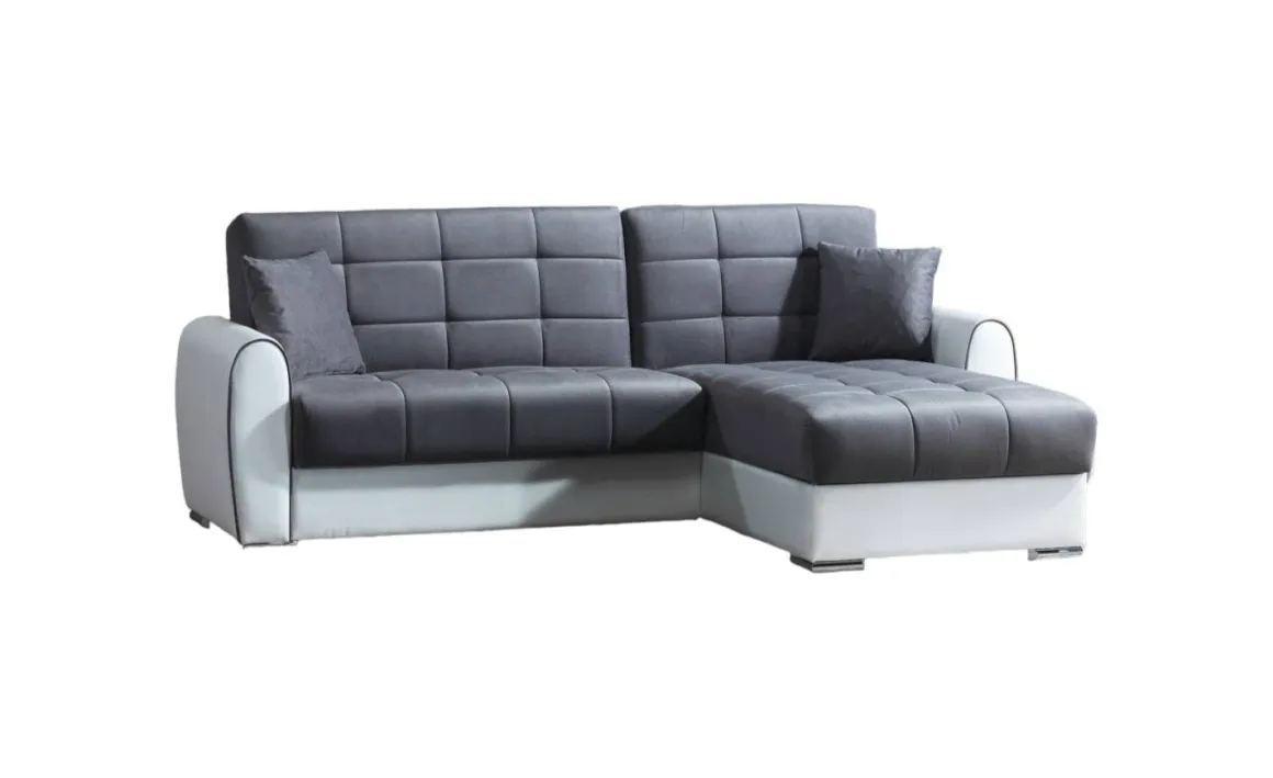 Divano letto angolare bianco e grigio 246x160cm - Argos