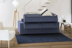 Divani Letto Con Penisola|Salotto > Dmora Divano letto angolare 260x95cm - Afar Blu
