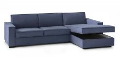 Divani Letto Con Penisola|Salotto > Dmora Divano letto angolare 260x95cm - Afar Blu