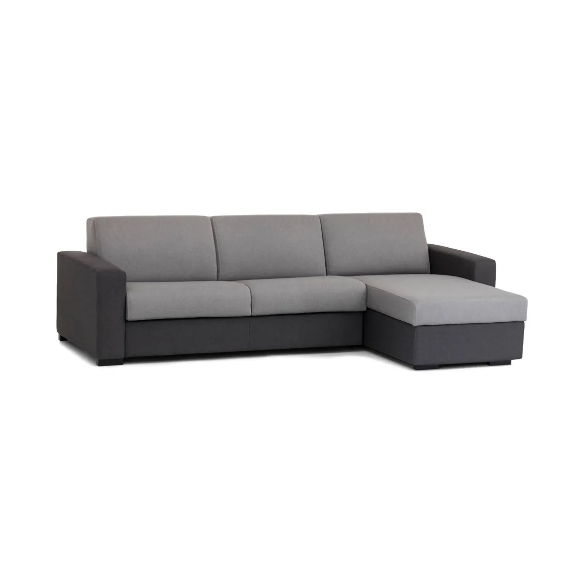Divano letto angolare grigio e antracite 280x95cm - Aika