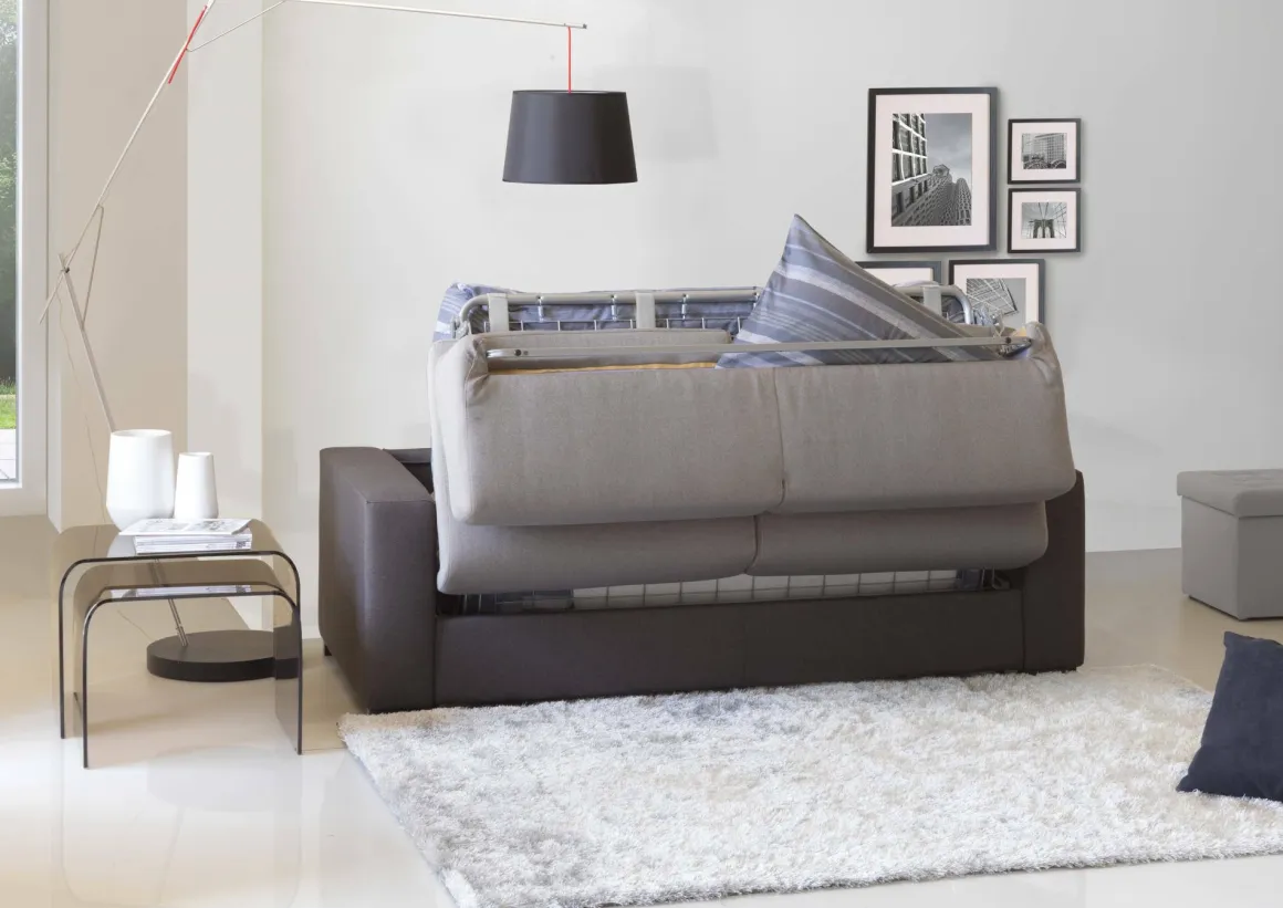 Divano letto angolare grigio e antracite 280x95cm - Aika