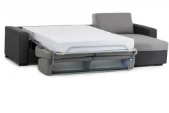 Divano letto angolare grigio e antracite 280x95cm - Aika