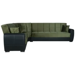 Divani Angolari|Divani Letto Con Penisola > Dmora Divano letto angolare nero e verde 305x238cm - Gaillardia Verde, Nero