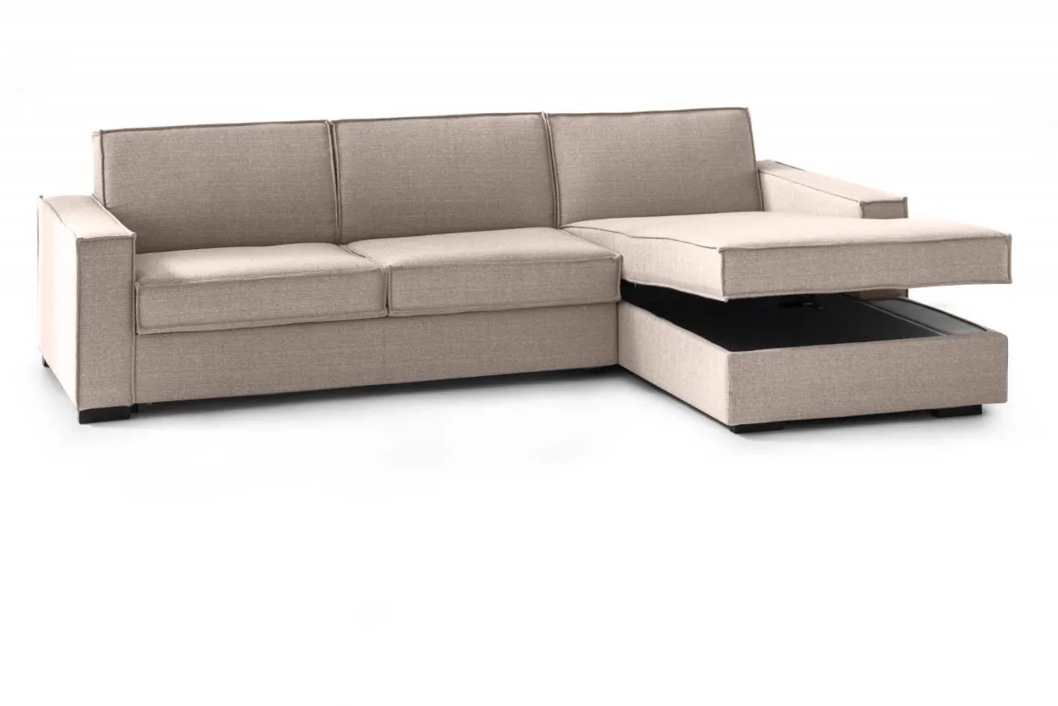 Divano letto angolare tortora 260x95cm - Afar