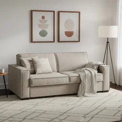 Divano letto apertura girevole tortora 180x95cm - Alisa