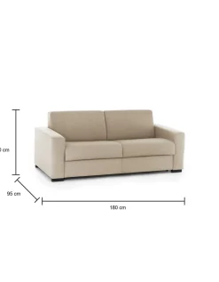 Divano letto certificato beige 180x95cm - Asimi