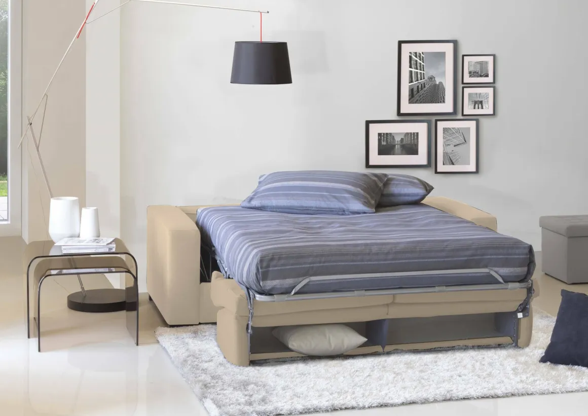 Divano letto certificato beige 180x95cm - Asimi