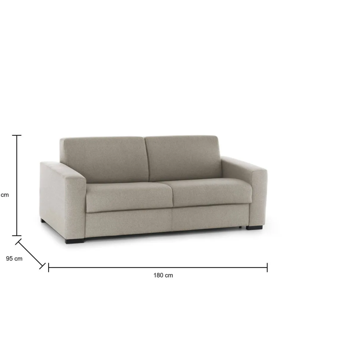 Divano letto classico tortora 180x95cm - Akito