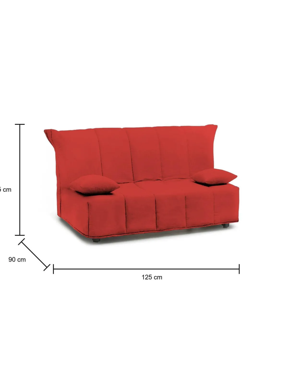 Divani Letto 2 Posti|Salotto > Dmora Divano letto comodo 125x90cm - Ariska Rosso
