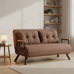 Divano letto comodo sabbia 133x78cm - Calvin