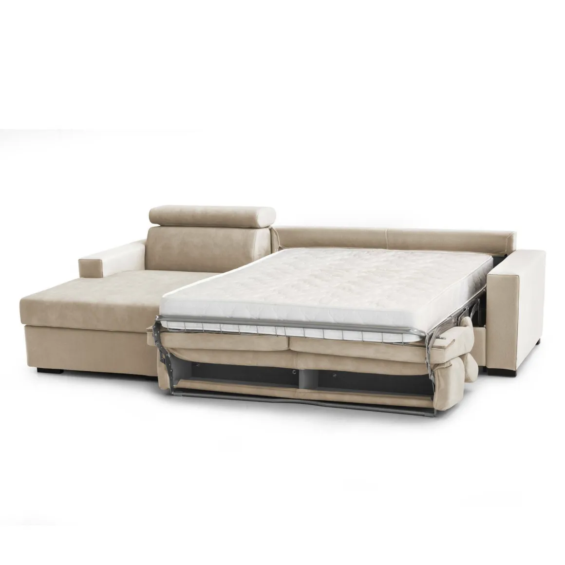 Divano letto compatto beige 260x95cm - Aloet