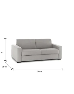 Divani Letto 2 Posti|Salotto > Dmora Divano letto compatto 180x95cm - Akito Grigio