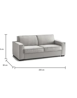 Divani Angolari|Divani Letto Con Penisola > Dmora Divano letto compatto 260x95cm - Allegria Grigio