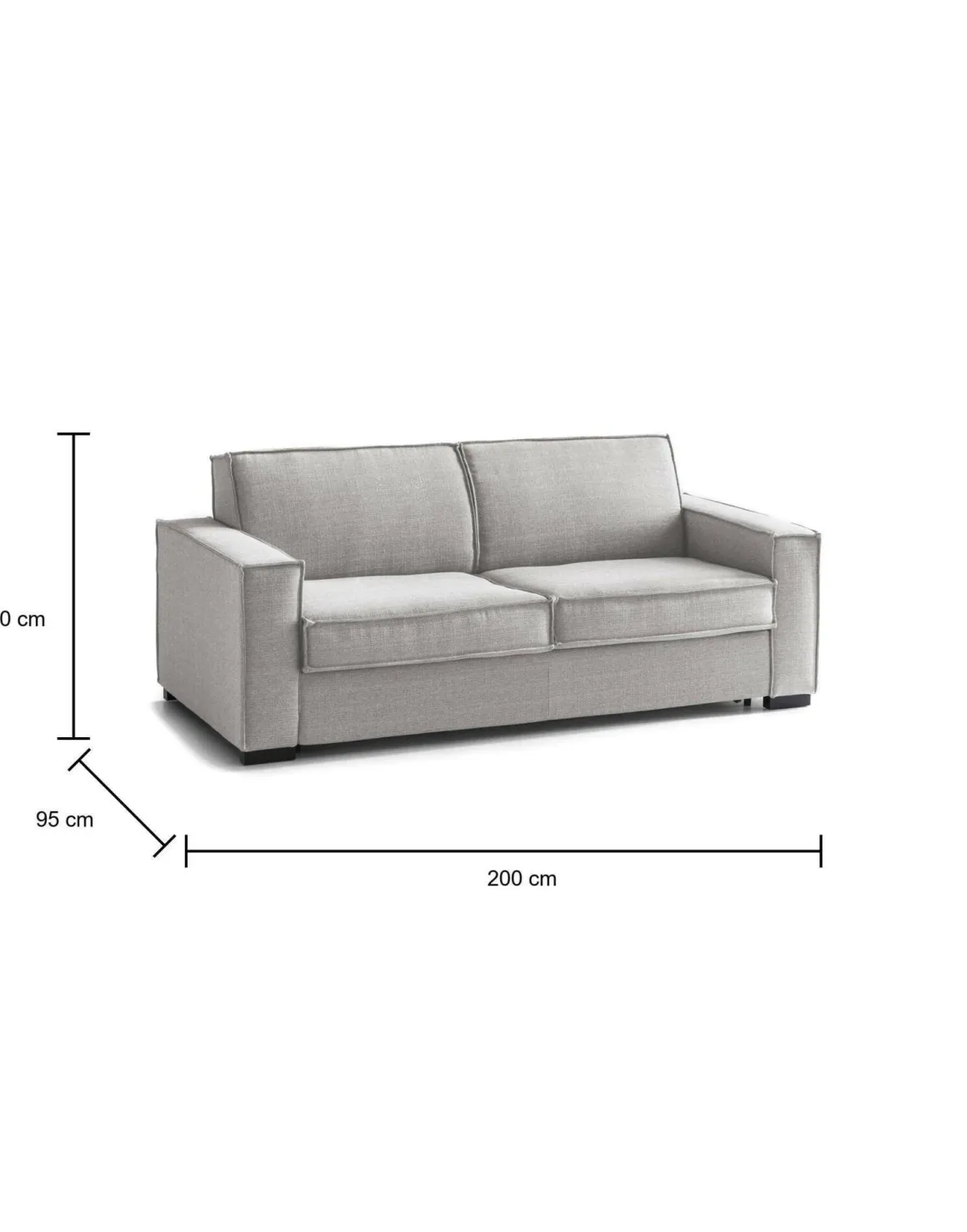 Divani Angolari|Divani Letto Con Penisola > Dmora Divano letto compatto 260x95cm - Allegria Grigio