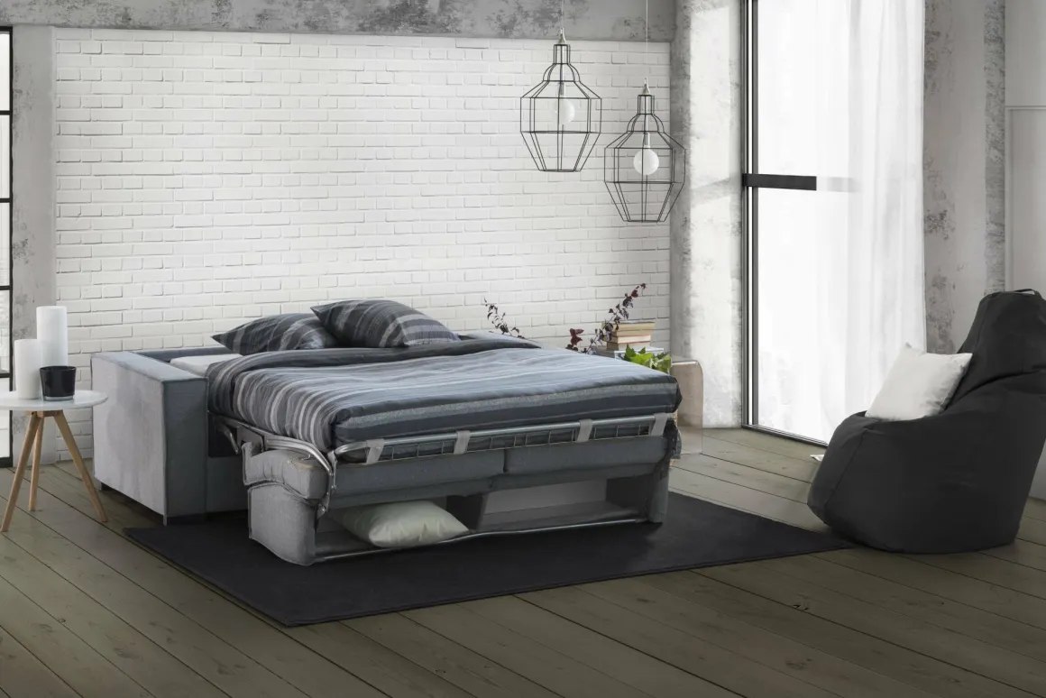 Divani Angolari|Divani Letto Con Penisola > Dmora Divano letto compatto 260x95cm - Allegria Grigio