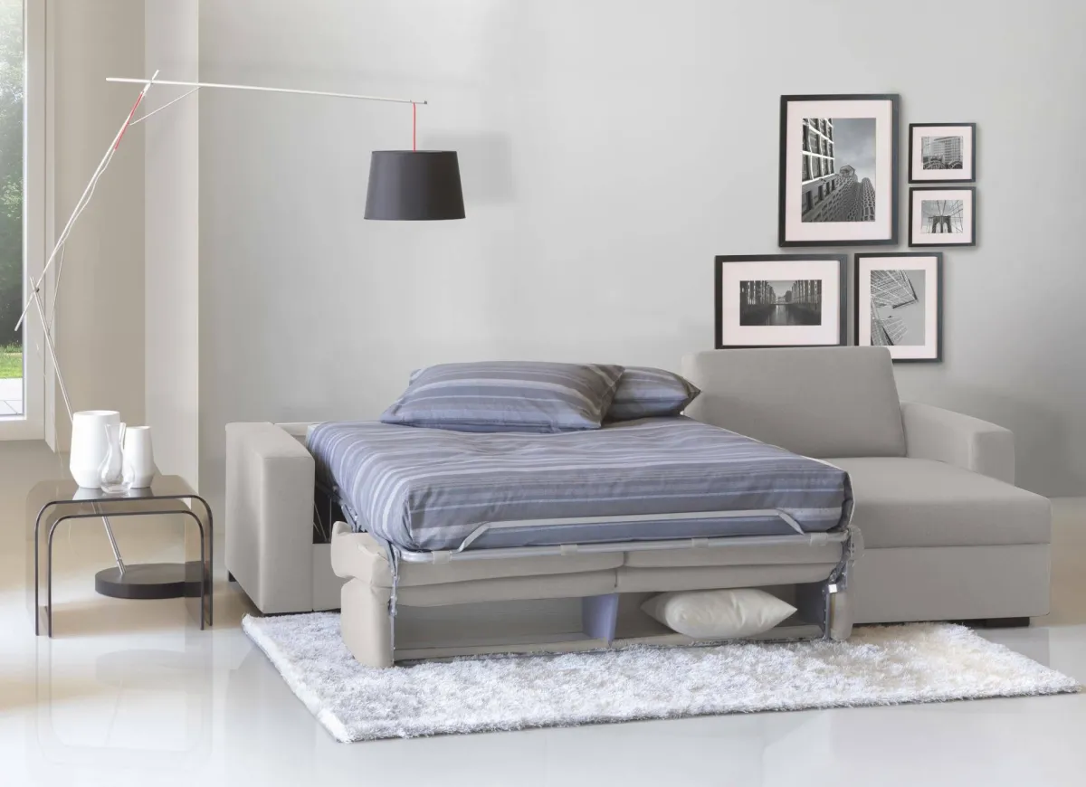 Divani Angolari|Divani Letto Con Penisola > Dmora Divano letto compatto 260x95cm - Allegria Grigio