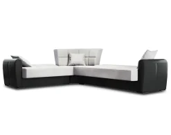 Divani Letto Con Penisola|Salotto > Dmora Divano letto compatto nero e grigio 305x238cm - Gaillardia Grigio, Nero