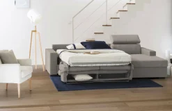 Divani Letto Con Penisola|Salotto > Dmora Divano letto compatto tortora 280x95cm - Allevatore Grigio Tortora