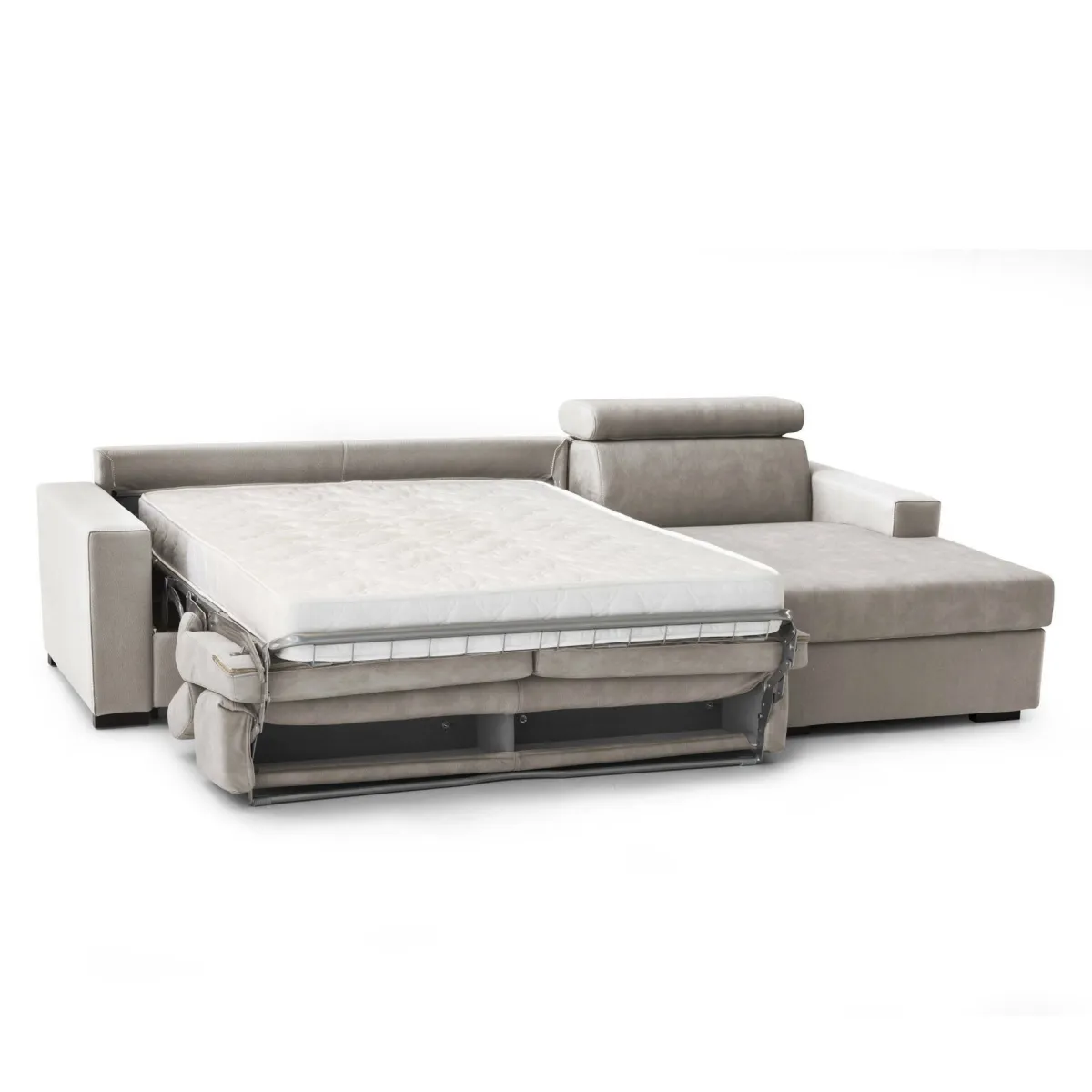 Divani Letto Con Penisola|Salotto > Dmora Divano letto compatto tortora 280x95cm - Allevatore Grigio Tortora