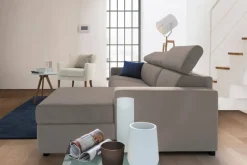 Divani Letto Con Penisola|Salotto > Dmora Divano letto compatto tortora 280x95cm - Allevatore Grigio Tortora