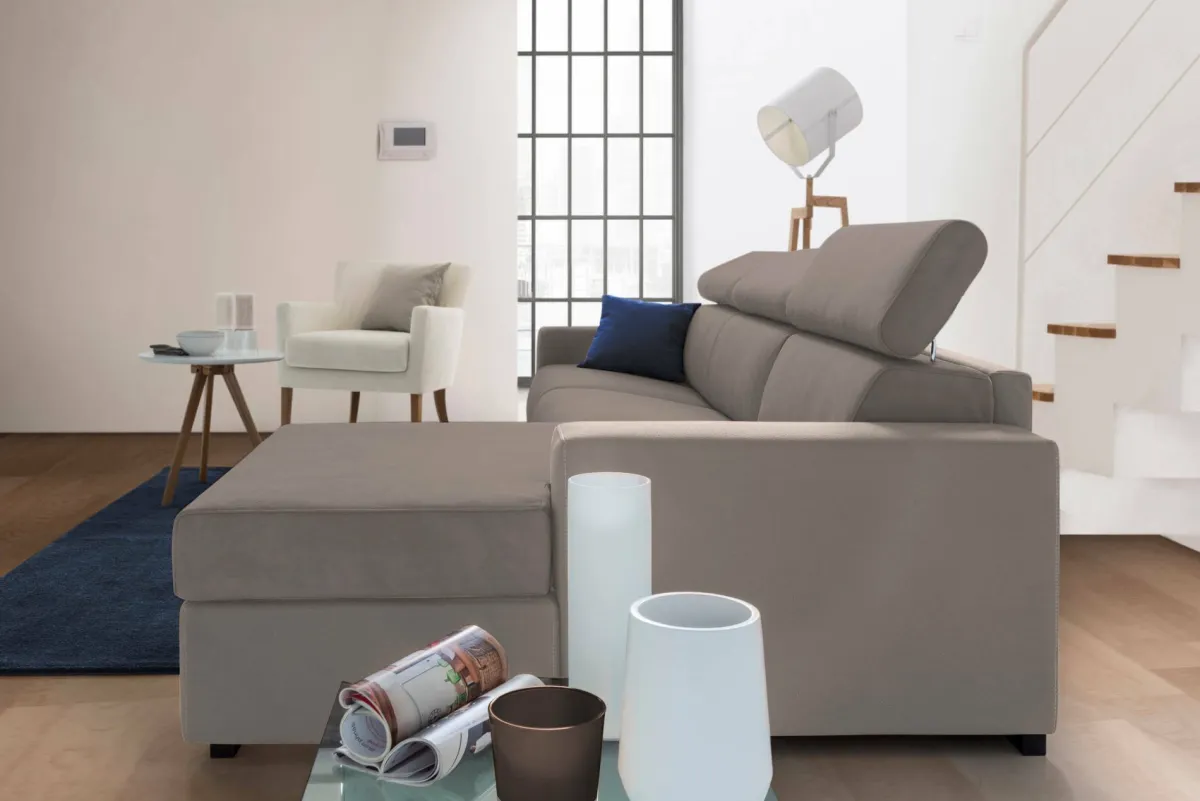Divani Letto Con Penisola|Salotto > Dmora Divano letto compatto tortora 280x95cm - Allevatore Grigio Tortora