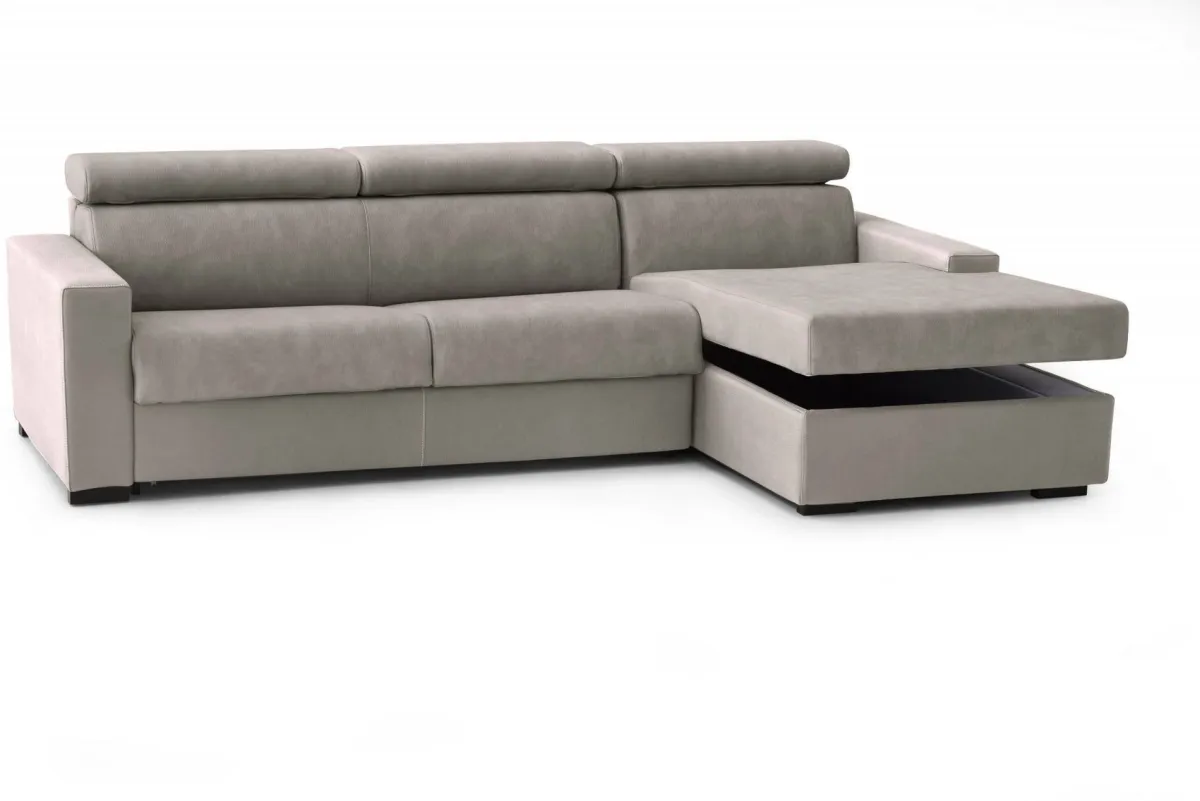 Divani Letto Con Penisola|Salotto > Dmora Divano letto compatto tortora 280x95cm - Allevatore Grigio Tortora