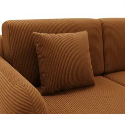 Divani Angolari|Divani Letto Con Penisola > Dmora Divano Letto con Penisola Contenitore Reclinabile 207x148 cm, Reversibile - Pagno Arancione Scuro