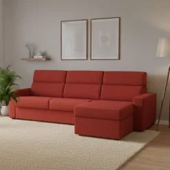 Divani Angolari|Divani Letto Con Penisola > Dmora Divano Letto con Penisola Sfoderabile Contenitore 280x160 cm, Idrorepellente Trasformabile in Letto Rete Elettrosaldata Made in Italy Arancione