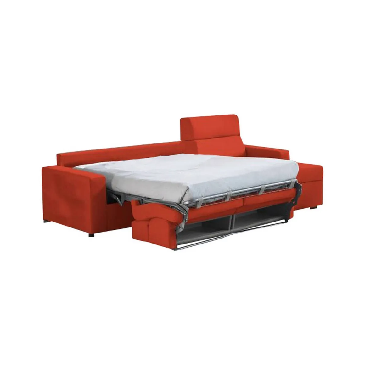 Divani Angolari|Divani Letto Con Penisola > Dmora Divano Letto con Penisola Sfoderabile Contenitore 280x160 cm, Idrorepellente Trasformabile in Letto Rete Elettrosaldata Made in Italy Arancione