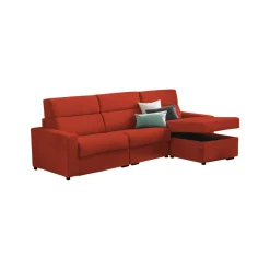 Divani Angolari|Divani Letto Con Penisola > Dmora Divano Letto con Penisola Sfoderabile Contenitore 280x160 cm, Idrorepellente Trasformabile in Letto Rete Elettrosaldata Made in Italy Arancione
