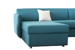 Divani Angolari|Divani Letto Con Penisola > Dmora Divano Letto con Penisola Sfoderabile Contenitore 260x160 cm, Idrorepellente Multiposizione Trasformabile in Letto Made in Italy - Sumirago Azzurro