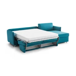 Divani Angolari|Divani Letto Con Penisola > Dmora Divano Letto con Penisola Sfoderabile Contenitore 260x160 cm, Idrorepellente Multiposizione Trasformabile in Letto Made in Italy - Sumirago Azzurro