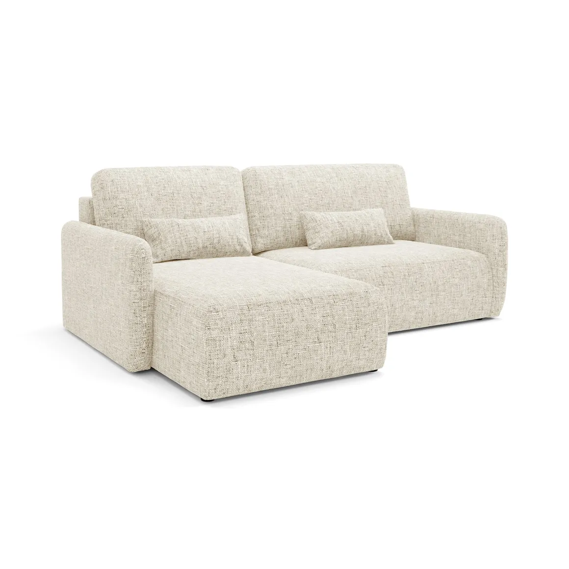 Divani Angolari|Divani Letto Con Penisola > Dmora Divano Letto con Penisola Contenitore Reclinabile 229x148 cm, Cuscini Sfoderabili - Rezzo Beige Chiaro