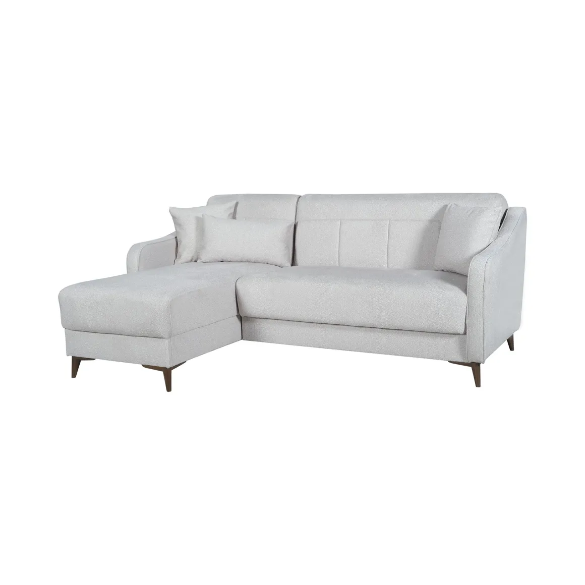 Divano Letto con Penisola Beige Contenitore 207x157 cm, Lavabile - Propata