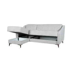 Divano Letto con Penisola Beige Contenitore 207x157 cm, Lavabile - Propata