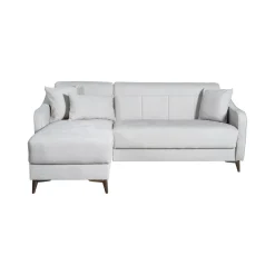 Divano Letto con Penisola Beige Contenitore 207x157 cm, Lavabile - Propata