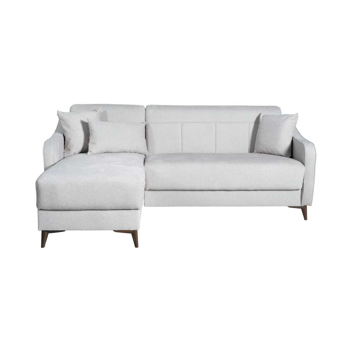 Divano Letto con Penisola Beige Contenitore 207x157 cm, Lavabile - Propata