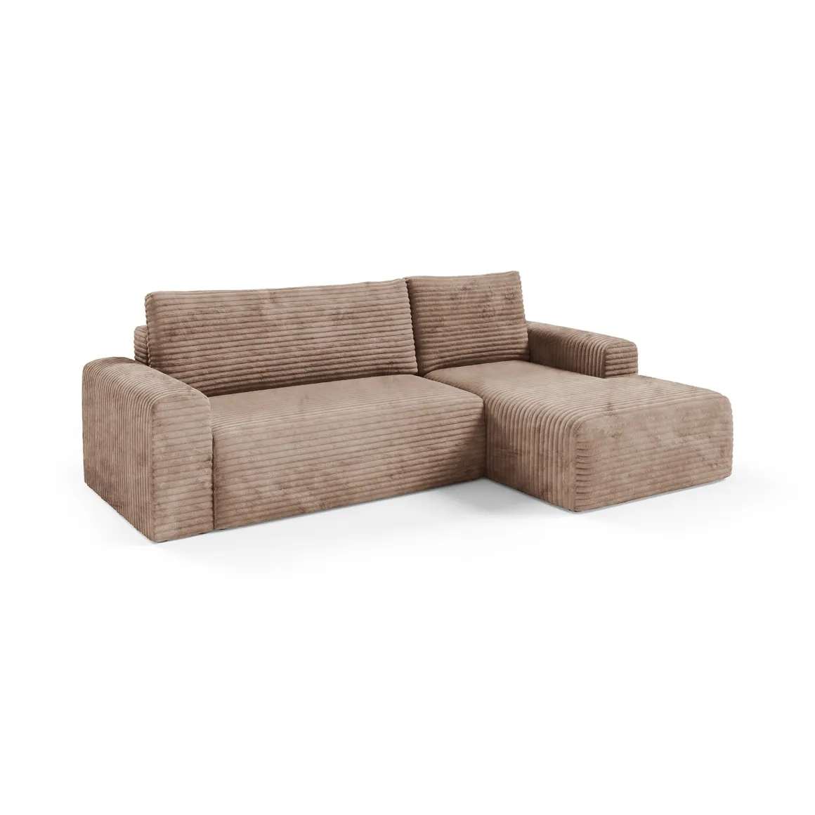 Divani Angolari|Divani Letto Con Penisola > Dmora Divano Letto con Penisola Contenitore Reversibile 253x153 cm, Reclinabile - Paullo Beige