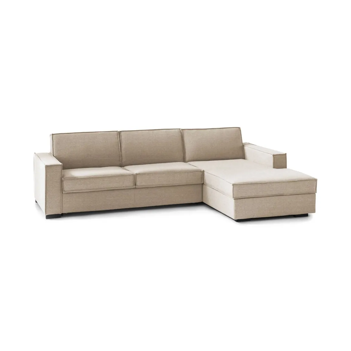 Divano letto con penisola beige 260x95cm - Afar